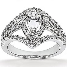 2.25 Cts. Diamond pear cut engagement ring white gold