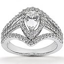 2.25 Cts. Diamond pear cut engagement ring white gold