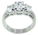 3 Cts. diamonds engagement ring 3 stone white gold ring