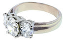 3 Cts. diamonds engagement ring 3 stone white gold ring