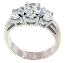 3 Cts. diamonds engagement ring 3 stone white gold ring