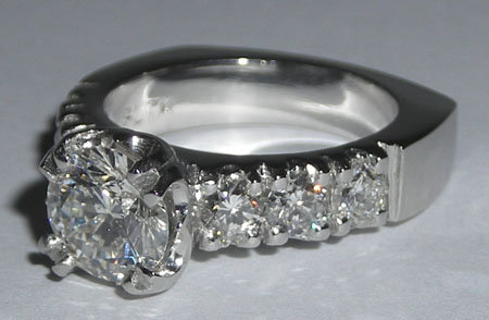 2.53 carat DIAMOND ROUND CUT antique look ring gold