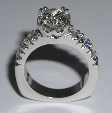 2.53 carat DIAMOND ROUND CUT antique look ring gold