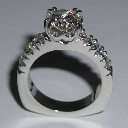 2.53 carat DIAMOND ROUND CUT antique look ring gold