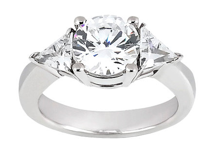 2.75 carat Round cut trilliant diamond ring platinum