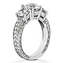 2.26 ct. Diamond three stone ring engagement gold white