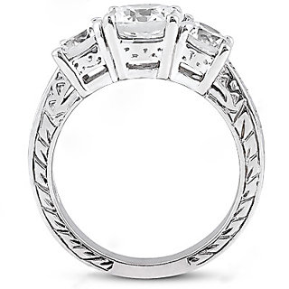 2.26 ct. Diamond three stone ring engagement gold white