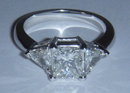 2.85 carat princess cut trilliant diamond ring platinum