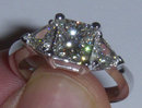 2.85 carat princess cut trilliant diamond ring platinum