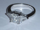 2.85 carat princess cut trilliant diamond ring platinum