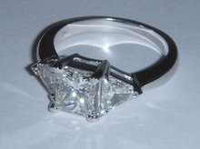 2.75 carat princess cut trilliant diamond ring platinum