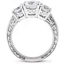 3 ct. Diamond three stone ring engagement gold white
