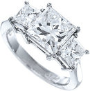 3 carat F VS2 princess cut real DIAMOND engagement ring