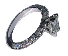 2.51 carat princess diamond micro pave engagement ring