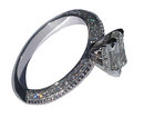 2.51 carat princess diamond micro pave engagement ring