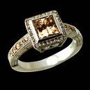 2.50 ct. champagne diamonds solitaire ring with accents