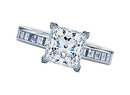 Princess diamonds 2.51 carat engagement ring gold white