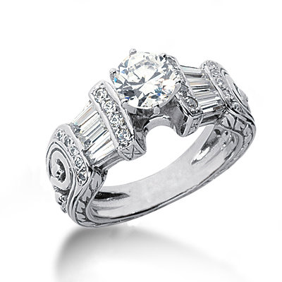 2.51 carat diamonds engagement ring antique style