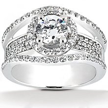 2.85 Ct. F VVS1 diamonds ring white gold wedding ring