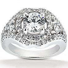 2.72 Ct. Big diamond ring gold anniversary jewelry ring