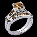 2.75 carat champagne diamonds engagement ring band set