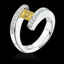 Emerald cut fancy yellow diamonds 2 ct. engagement ring