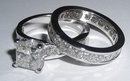 CUSTOMIZED princess cut pave diamond engagement set
