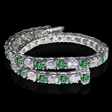 14 ct. white green diamonds tennis bracelet white gold