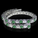14 ct. white green diamonds tennis bracelet white gold