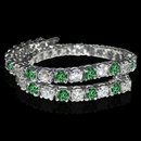 14 ct. white green diamonds tennis bracelet white gold