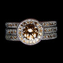 3 ct. champagne diamonds ring antique finish gold ring