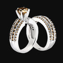 4.5 ct. champagne diamonds engagement ring band set