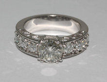 2.40 carat round sparkling diamonds ring white gold new