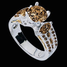 3.25 ct. champagne brown diamonds engagement ring