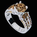 3.25 ct. champagne brown diamonds engagement ring