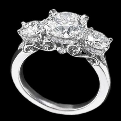 3.75 cts white gold tulip style DIAMOND engagement ring