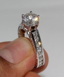 Sparkling diamonds 2.75 ct. solitaire ring with accents