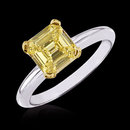Asscher cut yellow canary diamond solitaire ring 1 cts.