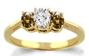 Diamond engagement ring champagne & white diamonds ring