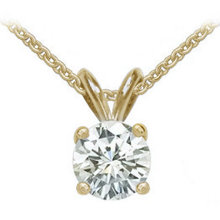 E VVS1 diamond 1.25 ct. yellow gold pendant with chain