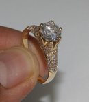 3 carat diamonds yellow gold ring solitaire with accent