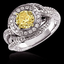Yellow canary 3 ct. diamond engagement ring white gold