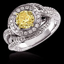 Yellow canary 3 ct. diamond engagement ring white gold