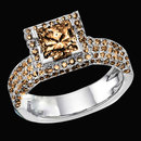3.50 carat champagne diamonds solitaire ring with