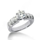 Diamonds 3.51 ct. engagement ring white gold new