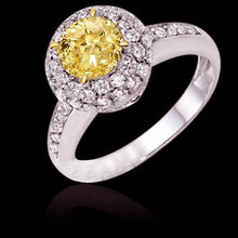 3 carat certified yellow diamonds anniversary ring gold
