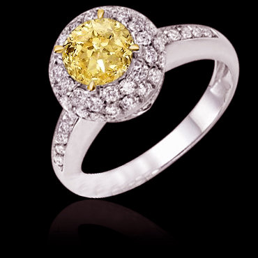 3 carat certified yellow diamonds anniversary ring gold