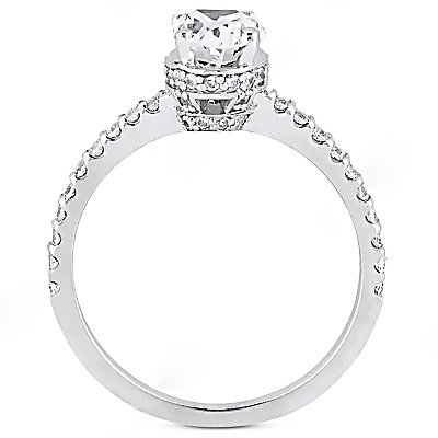 Oval cut diamond ring F VVS1 diamonds 2.10 ct. gold new