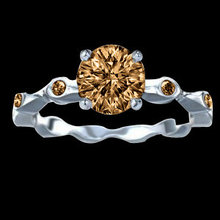 2.25 carat champagne diamonds engagement ring gold