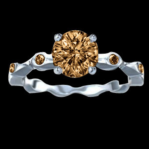 2.25 carat champagne diamonds engagement ring gold